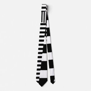 Cravate Bandes sur bandes en noir et blanc
