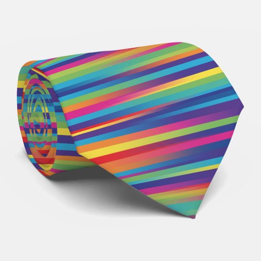 Cravate Bandes Technicolor (Roulé)