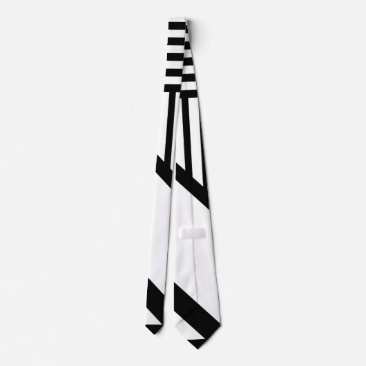 Cravate Bandes triangulaires en noir et blanc (Dos)
