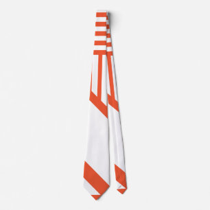Cravate Bandes triangulaires - Orange et Blanc