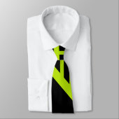 Cravate Bandes triangulaires - Vert citron (Attaché)