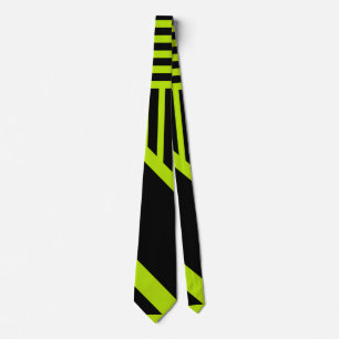 Cravate Bandes triangulaires - Vert citron