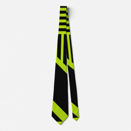 Cravate Bandes triangulaires - Vert citron (Devant)