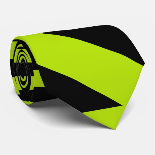 Cravate Bandes triangulaires - Vert citron (Roulé)