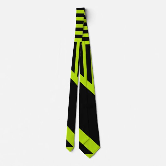 Cravate Bandes triangulaires - Vert citron (Dos)