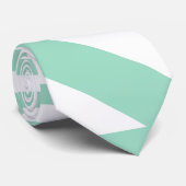 Cravate Bandes triangulaires - Vert et blanc de menthe (Roulé)