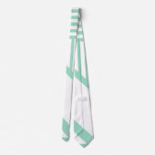 Cravate Bandes triangulaires - Vert et blanc de menthe (Dos)