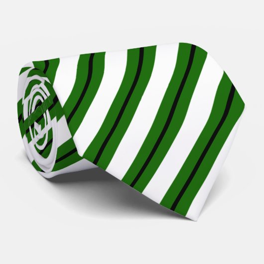 Cravate Bandes vert-noir (Roulé)