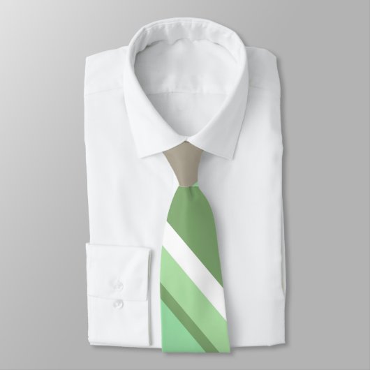 Cravate Bandes vert pâle (Attaché)