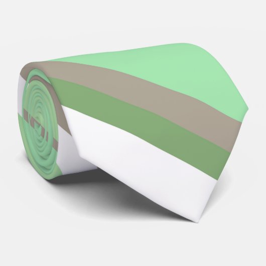 Cravate Bandes vert pâle (Roulé)