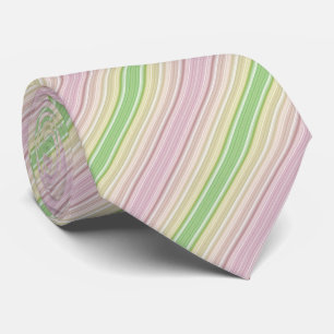 Cravate Bandes vert violet rose jaune