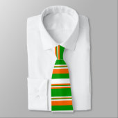 Cravate Bandes vertes, blanches et orange (Attaché)