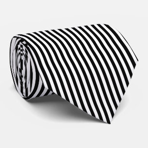 Cravate Bandes verticales de taille moyenne noire et blanc