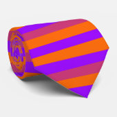 Cravate Bandes violettes, orange et roses (Roulé)