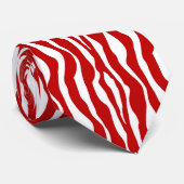 Cravate Bandes zébrées - Rouge et blanc profond (Roulé)