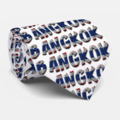 Cravate Bangkok Thaïlande Typographie Texte élégant unique (Roulé)