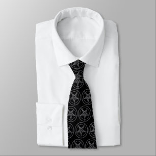 Cravate Baphomet noir et blanc (cravate)