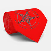 Cravate Baphomet (rouge) (Roulé)