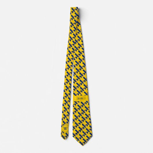Cravate BARBADOS Écriture chrétienne J3:16 Monogramme JAUN (Dos)
