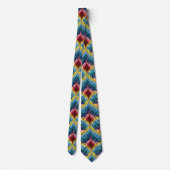 Cravate Bargello coloré broderie Boho Chic Motif (Dos)