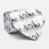 Cravate Barn Windmill Farm Sketch Motif hommes (Roulé)