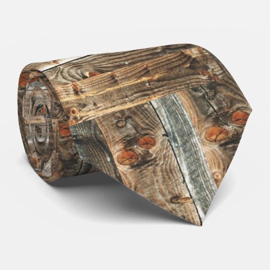 Cravate Barnwood Print Bois look Cou (Roulé)