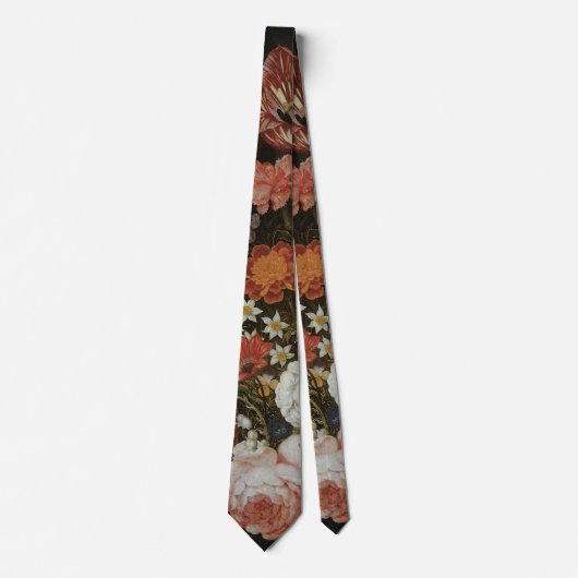Cravate Baroque antique, Fleurs de Bosschaert, l'Ancien (Devant)