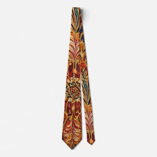 Cravate Baroque Floral Royal (Devant)