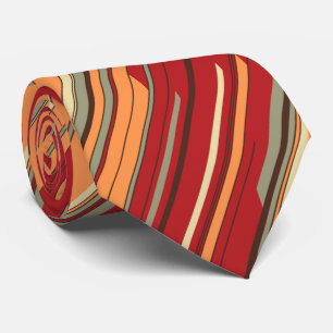 Cravate Barres Diagonales géométriques rayées Rouge à deux