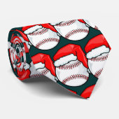 Cravate - base-ball de Noël (Roulé)