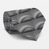 Cravate Baseball noir et blanc (Roulé)