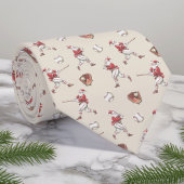 Cravate Baseball Santa Christmas Necktie with Monogram