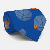 Cravate Basket-ball bleu profond| Cadeau sportif (Roulé)