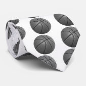 Cravate Basket-ball en niveaux de gris (Roulé)