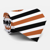 Cravate Basket-ball et noir, orange foncé rayures (Roulé)