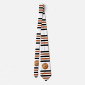 Cravate Basket-ball et noir, orange foncé rayures (Dos)