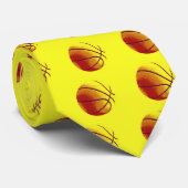 Cravate Basket-ball Jaune Orange (Roulé)