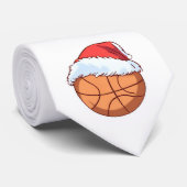 Cravate Basket Ball Red Santa Hat Noël (Roulé)
