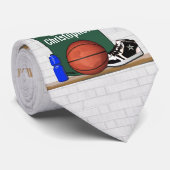 Cravate Basket-ball vert et blanc personnalisé Jersey (Roulé)