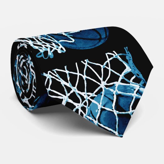 Cravate Basket Bleu (Roulé)