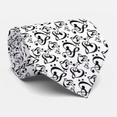 Cravate Bass Treble Clef Hearts Music Notes Pattern Tie (Roulé)