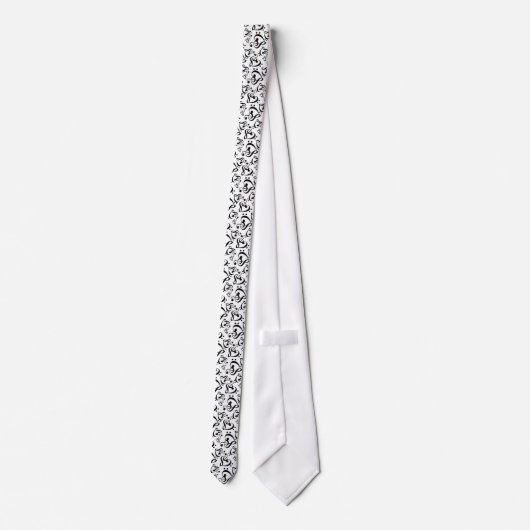 Cravate Bass Treble Clef Hearts Music Notes Pattern Tie (Dos)