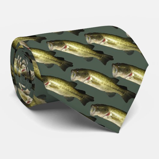 Cravate Basse moderne Poisson Vert Motif Mens (Roulé)