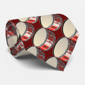 Cravate Basse Rouge Drum Carrelé Motif Necktie (Roulé)