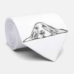 Cravate basset blanc
