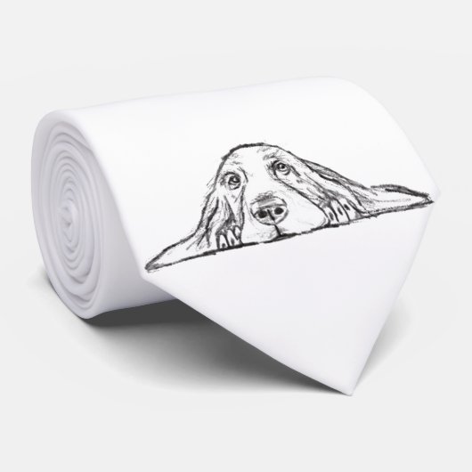 Cravate basset blanc (Roulé)