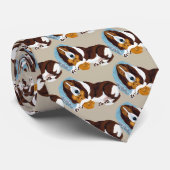 Cravate Basset endormi avec l'ours de nounours (Roulé)