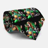 Cravate Basset Hound Chien conduisant vélo St. Patrick's D (Roulé)