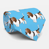 Cravate Basset hound dessin de chien (Roulé)