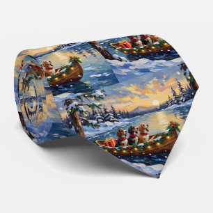 Cravate Basset Hound Noël Bateau Fêtes